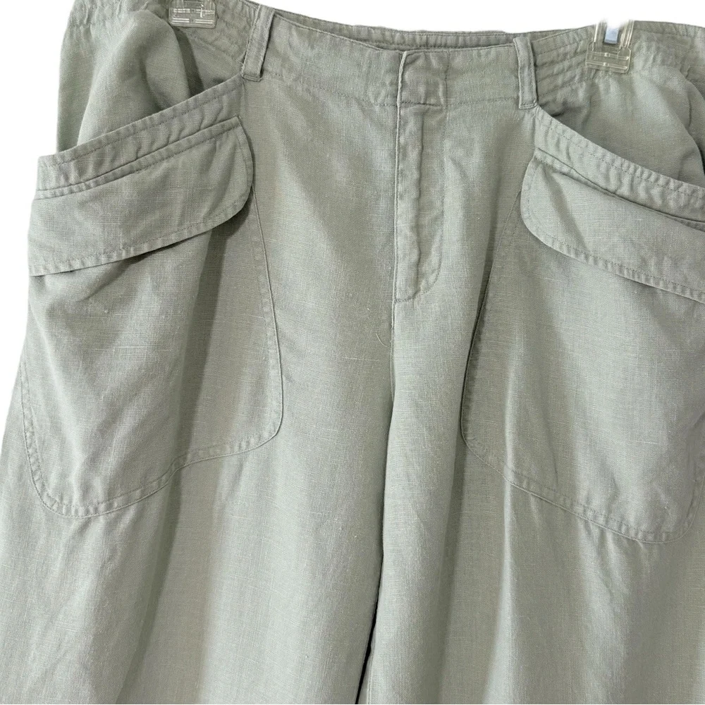 Wide Leg Utility Pants in Sage Green